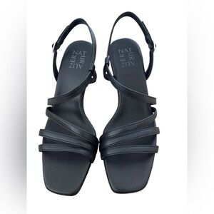 Naturalizer Black Leather Strappy Heels size 7.5